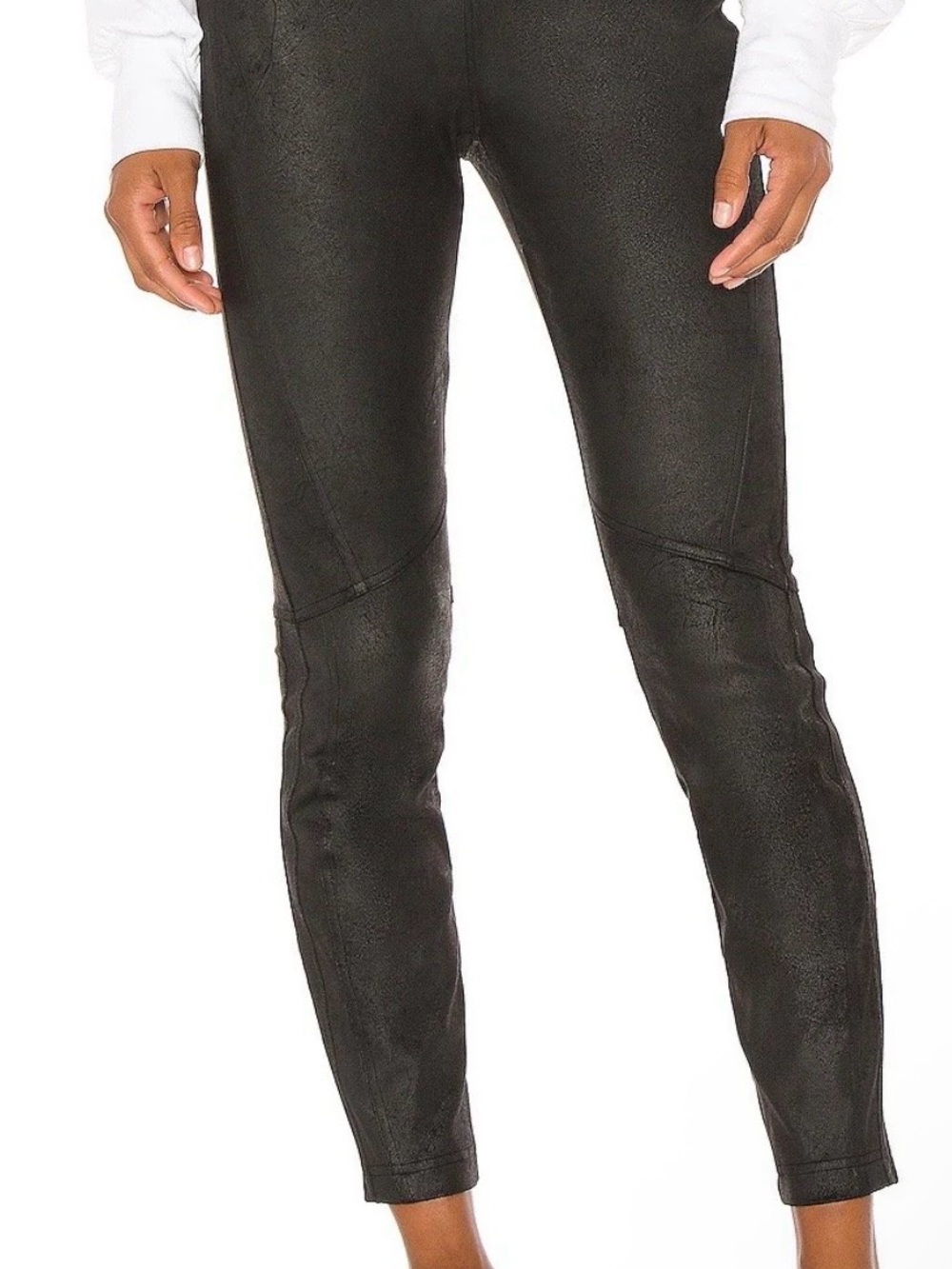 EUC FREE PEOPLE MIDNIGHT VEGAN SUEDE SKINNY BLACK—Large